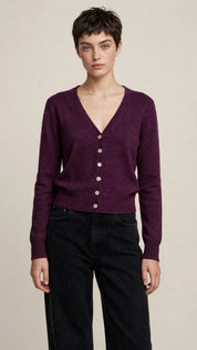 Cardigan Classique Col V en Maille