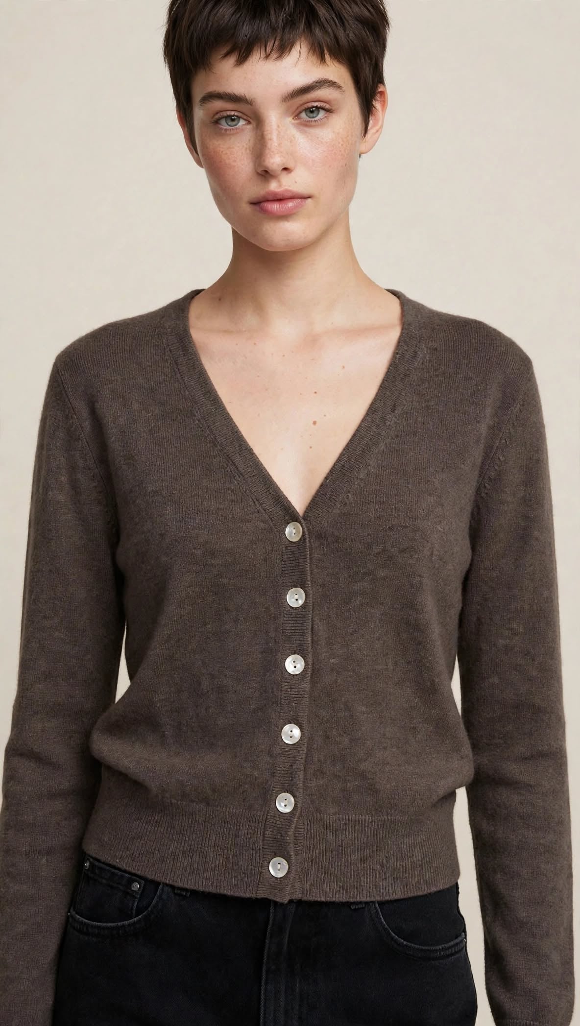 Cardigan Classique Col V en Maille