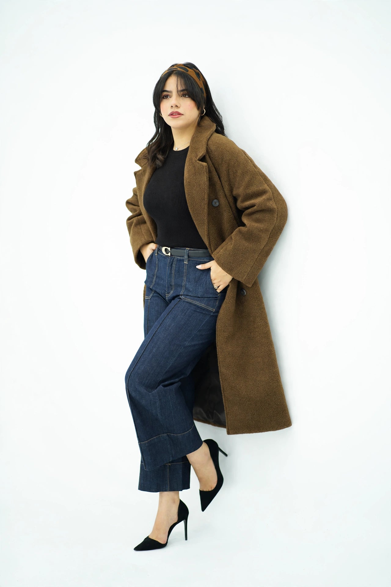 Manteau Long Oversize en Laine - Marron