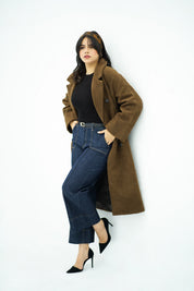 Manteau Long Oversize en Laine - Marron