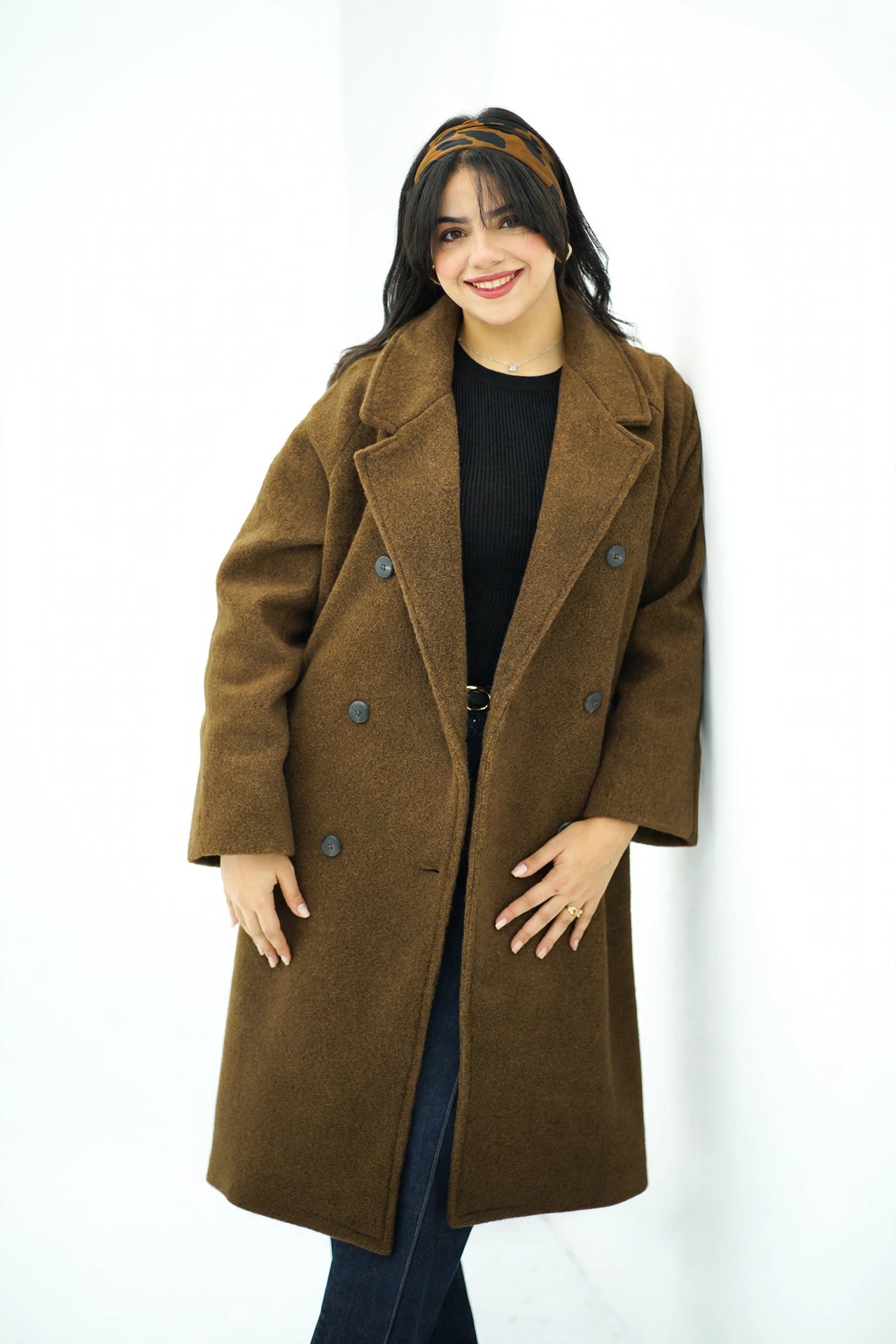 Manteau Long Oversize en Laine - Marron