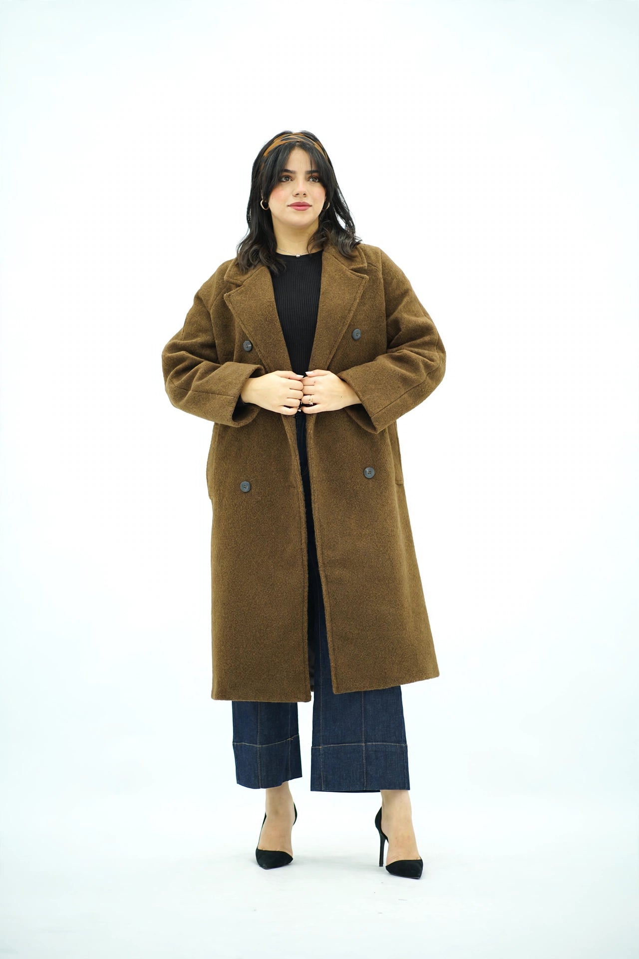 Manteau Long Oversize en Laine - Marron