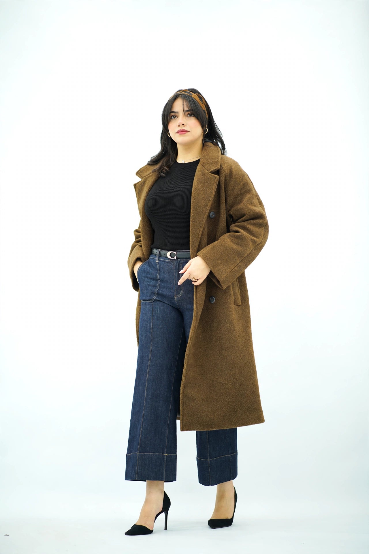 Manteau Long Oversize en Laine - Marron