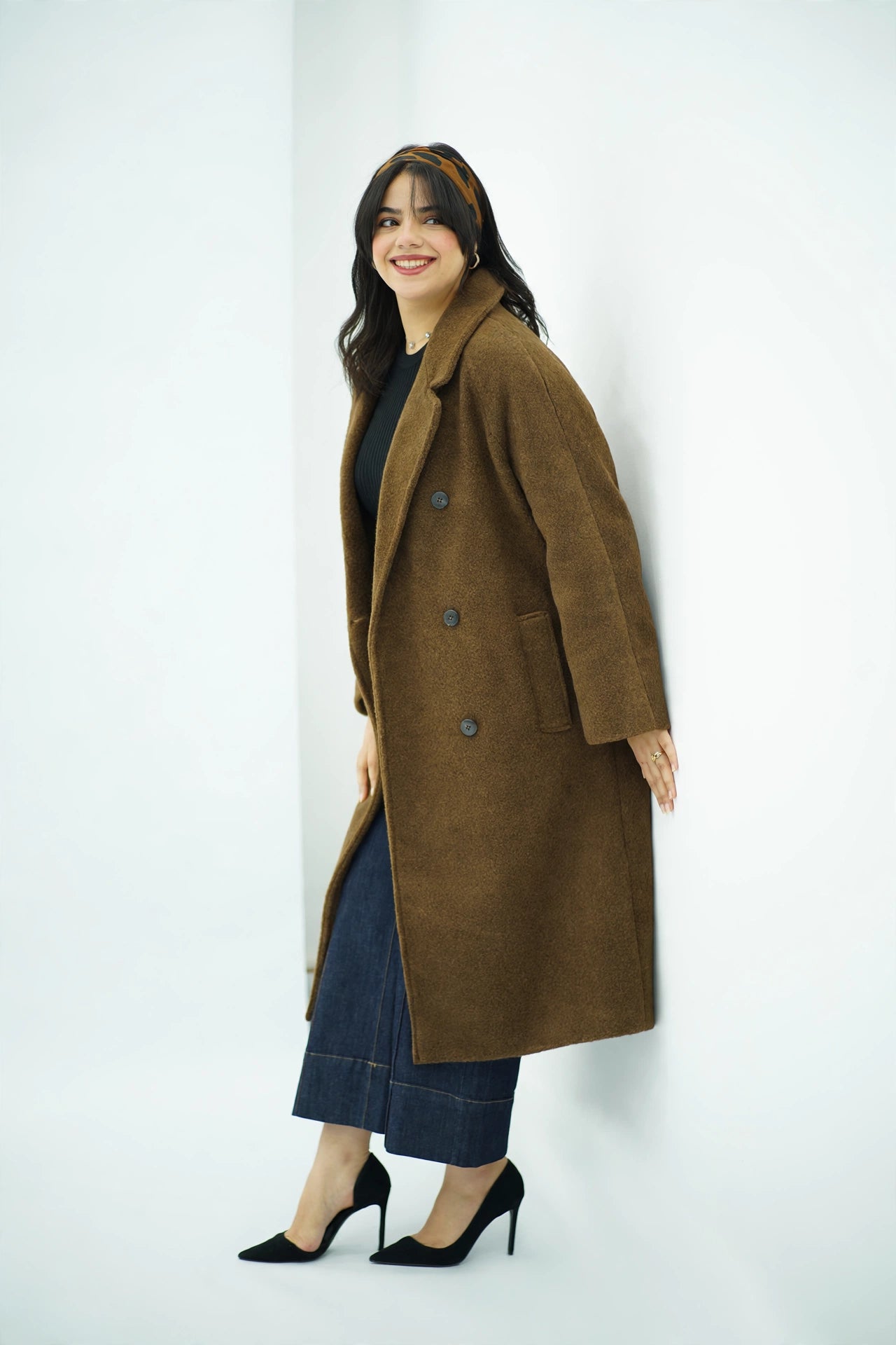 Manteau Long Oversize en Laine - Marron