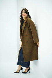 Manteau Long Oversize en Laine - Marron