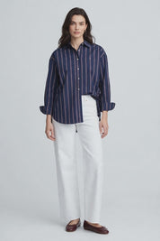 Chemise rayée bleu marine