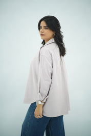 Chemise Oversize Mauve Pâle