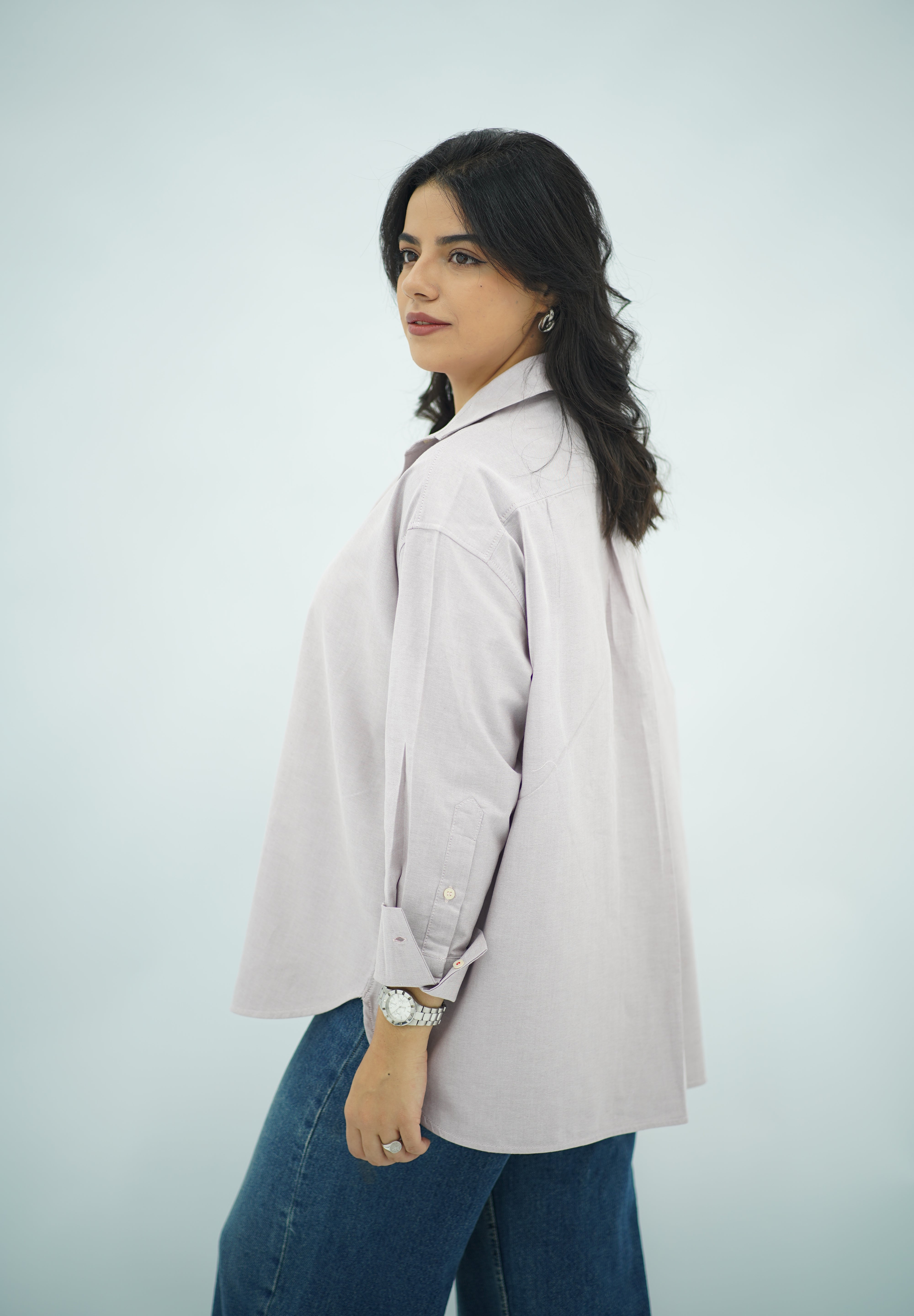 Chemise Oversize Mauve Pâle