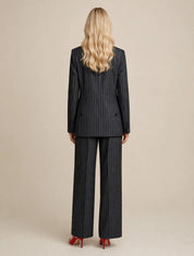Ensemble Tailleur Gris à Rayures