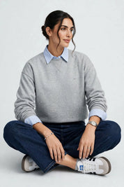 Sweat-shirt Col Rond Gris