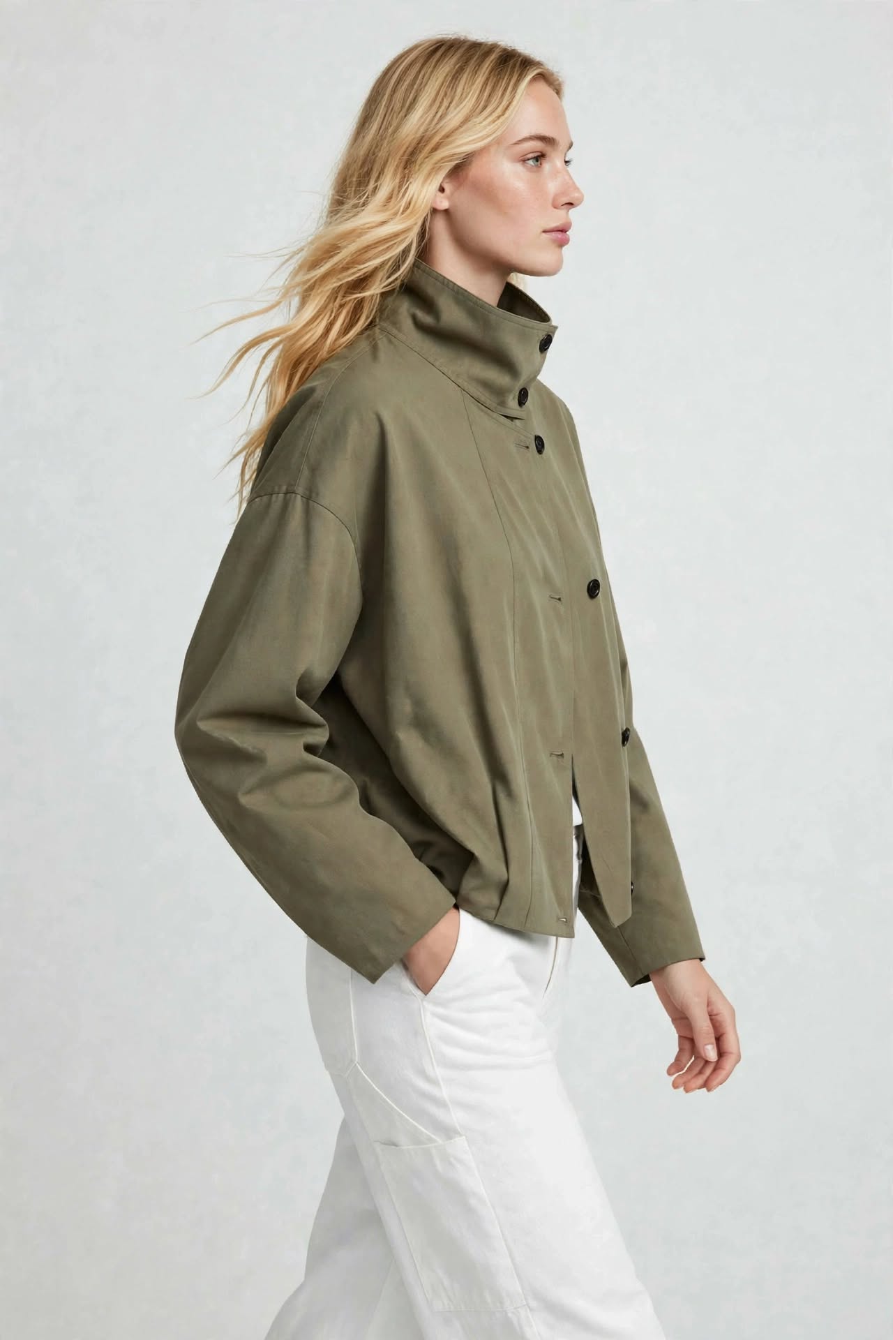 Bomber Court Oversize - Vert Kaki