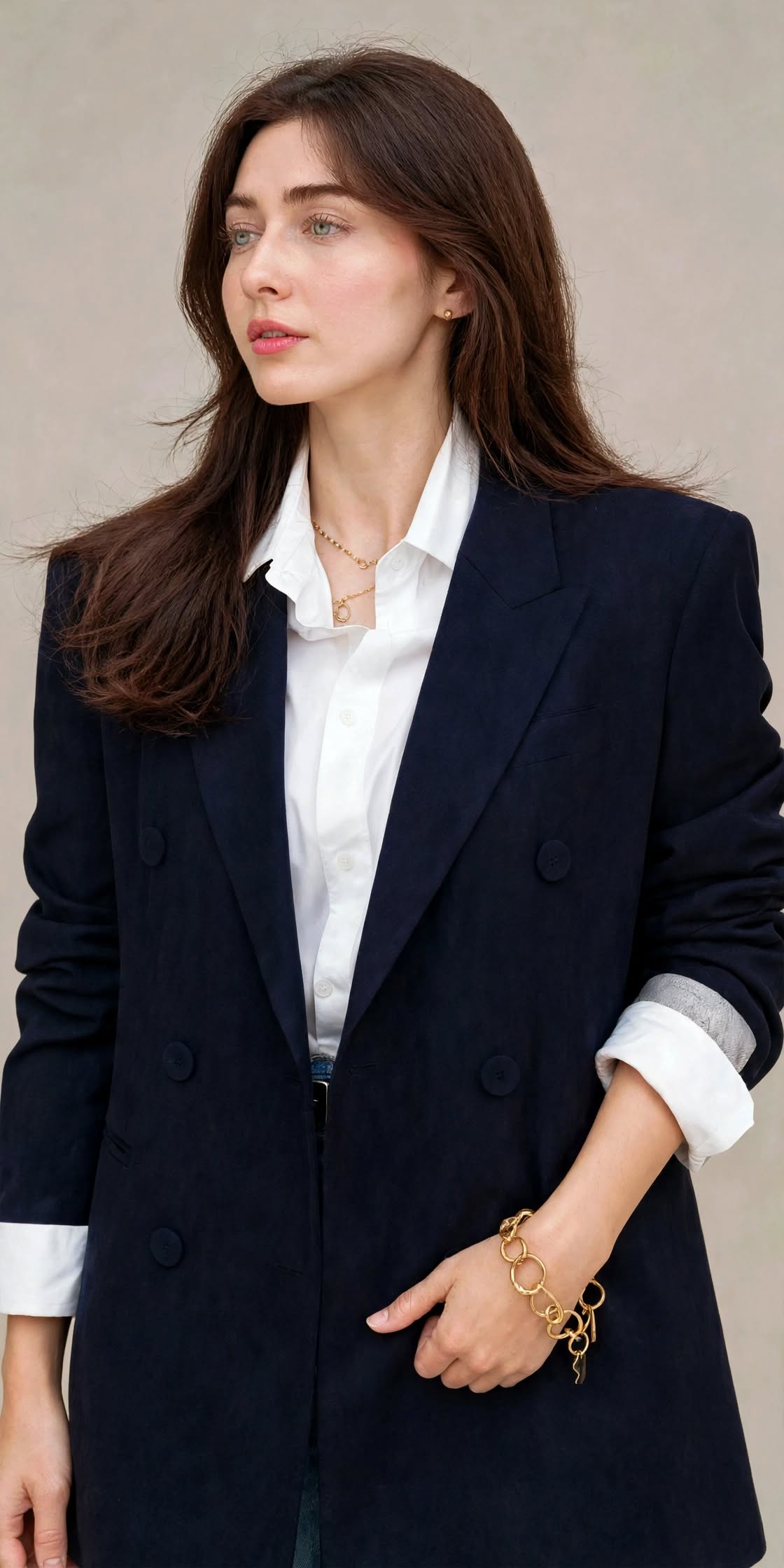 Blazer de costume élégant à double boutonnage