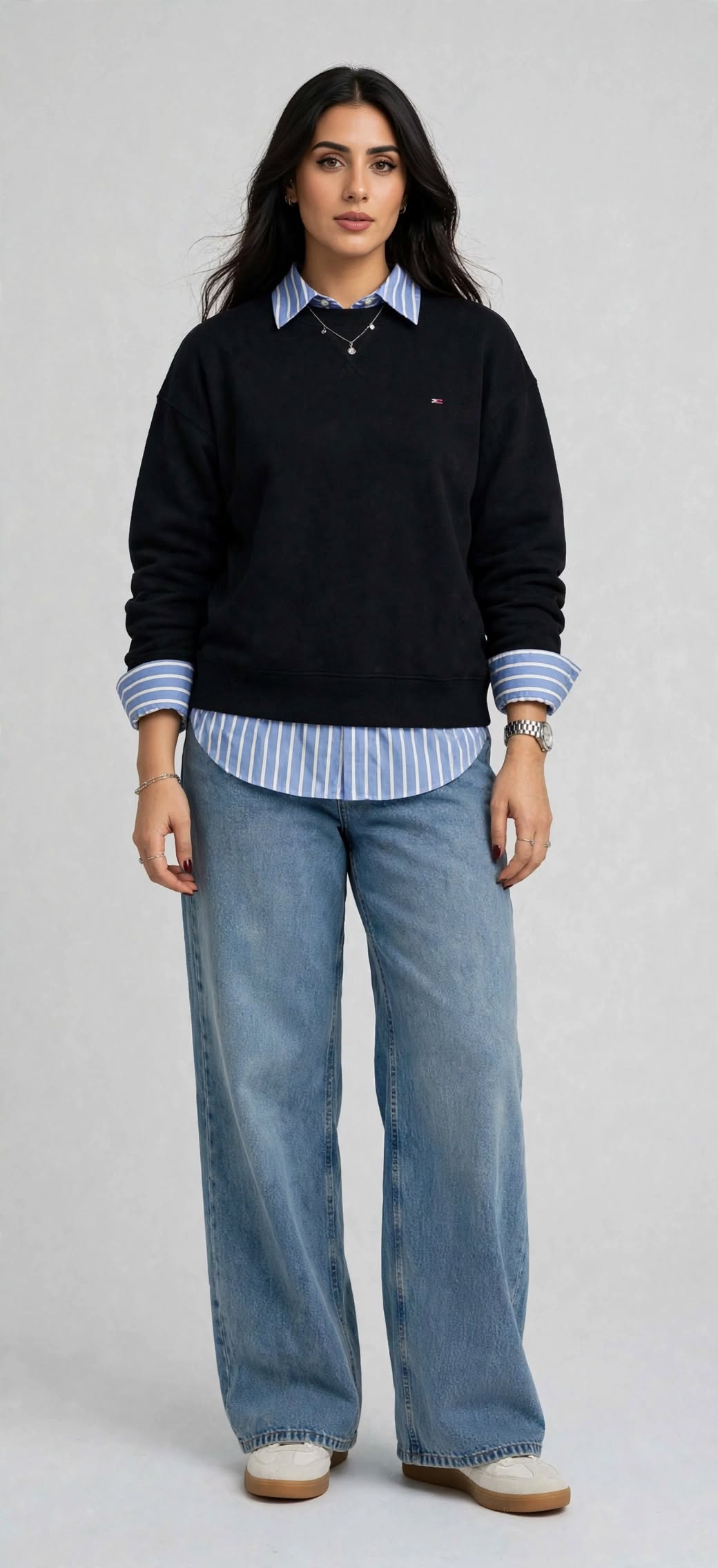 Sweat-shirt Col Rond Noir