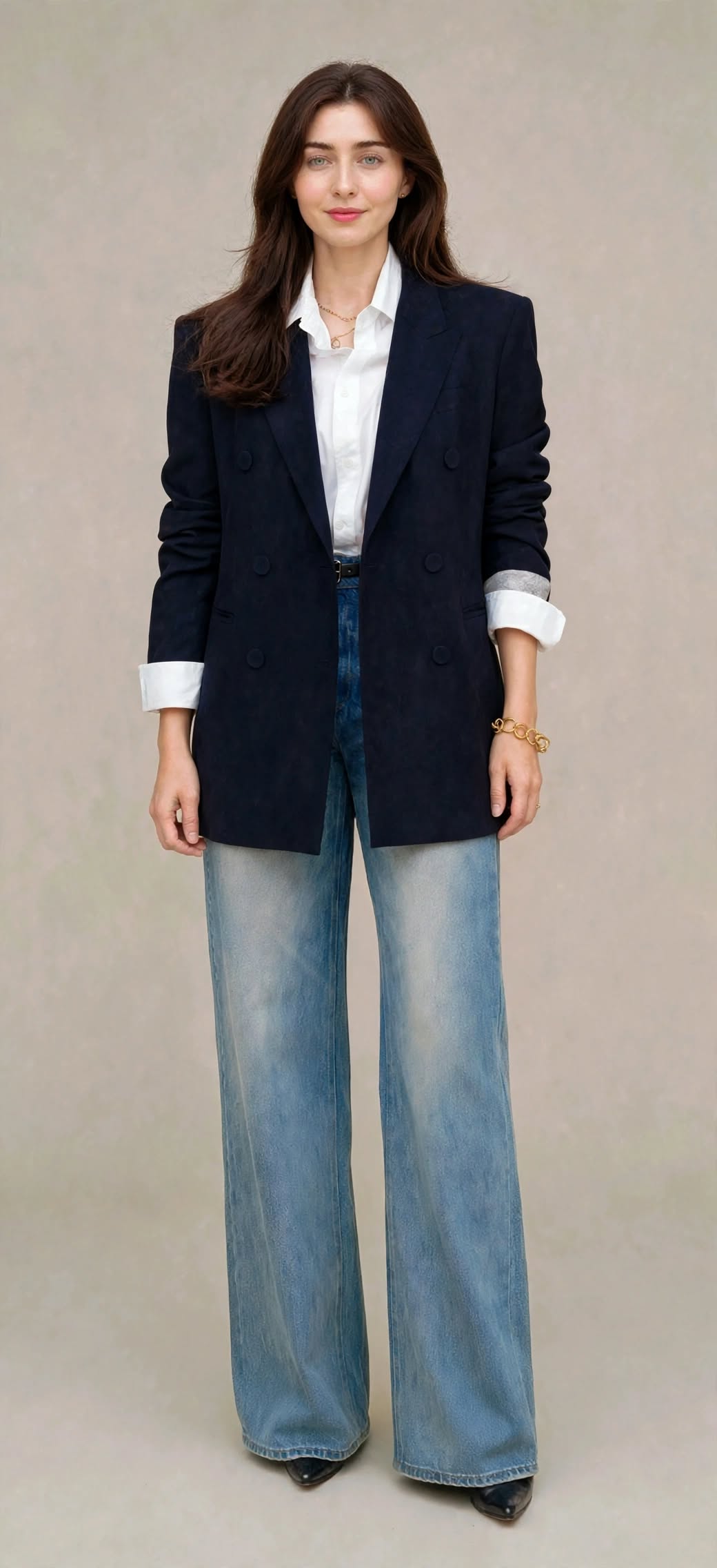 Blazer de costume élégant à double boutonnage