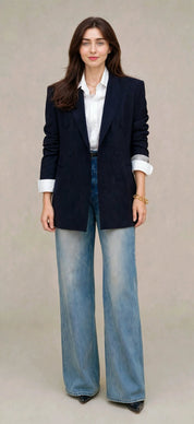 Blazer de costume élégant à double boutonnage