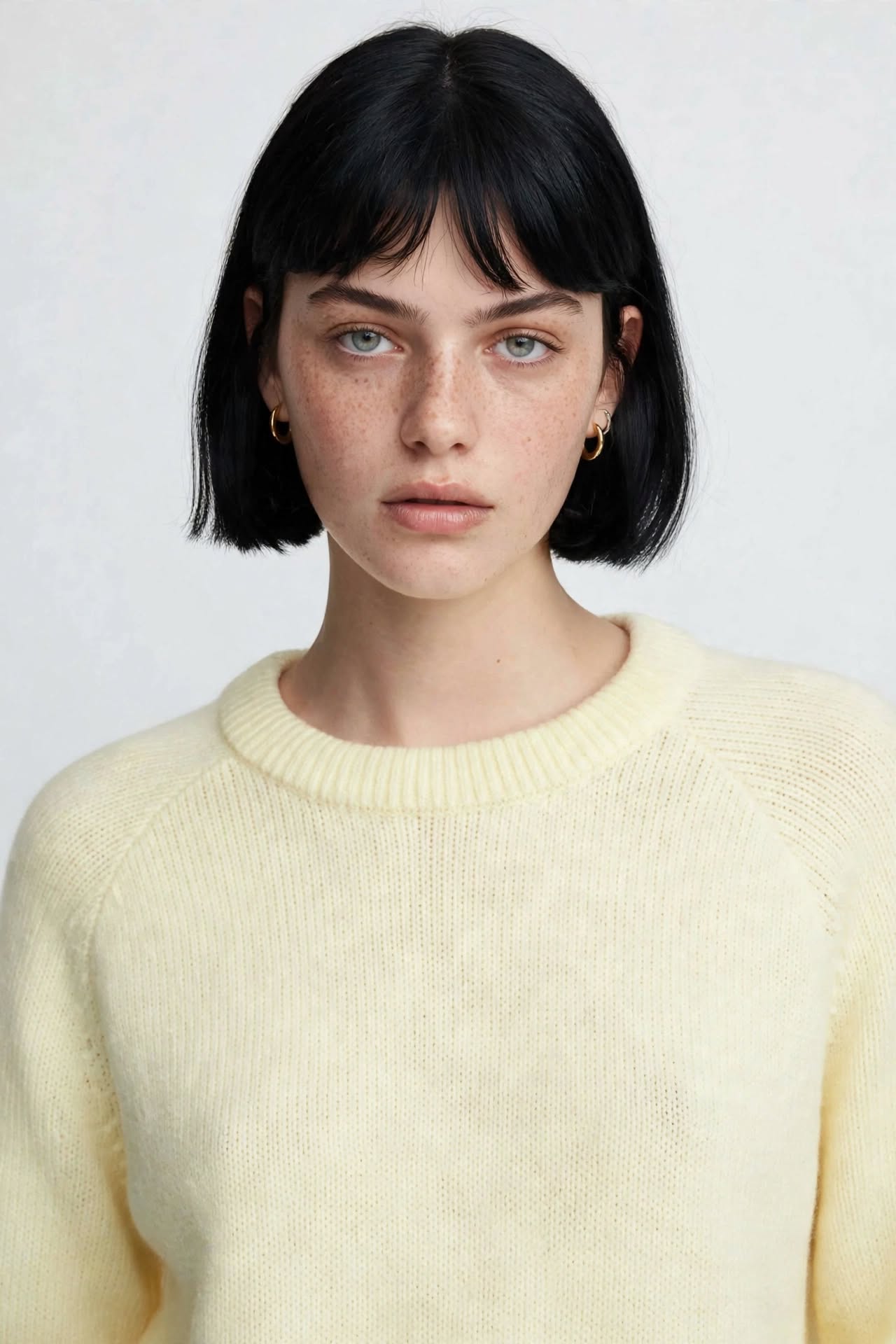 Pull en maille jaune pastel