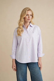 Chemise à Rayures Mauve Clair
