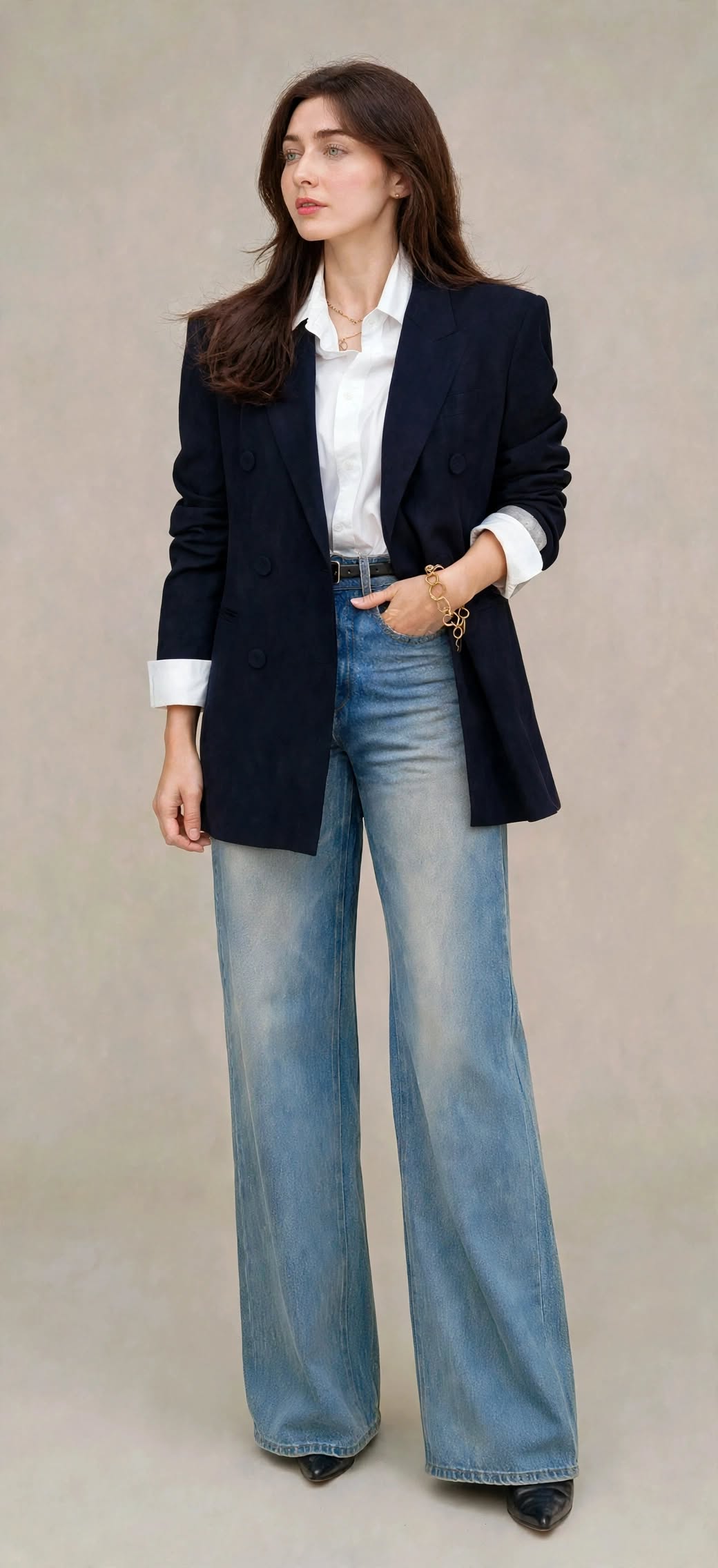 Blazer de costume élégant à double boutonnage