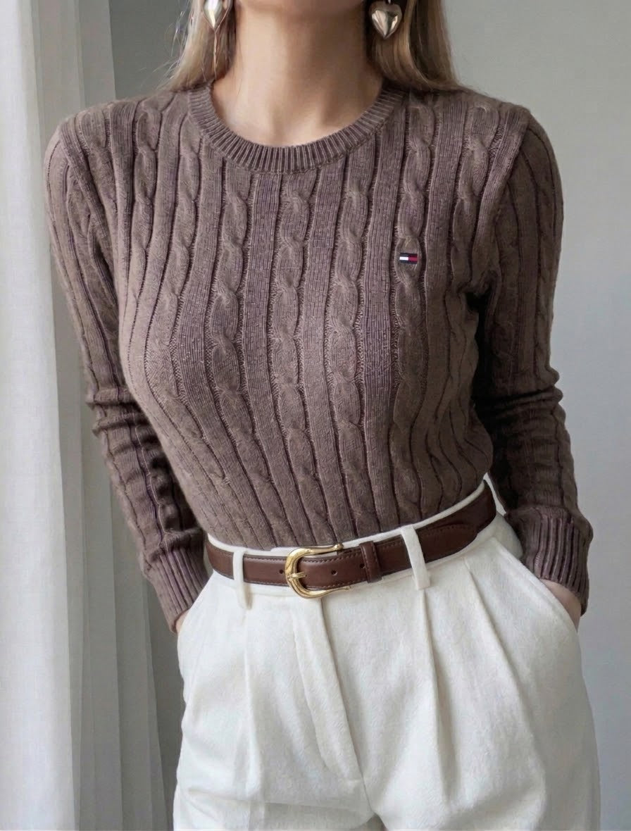 pulls en maille torsadée classique