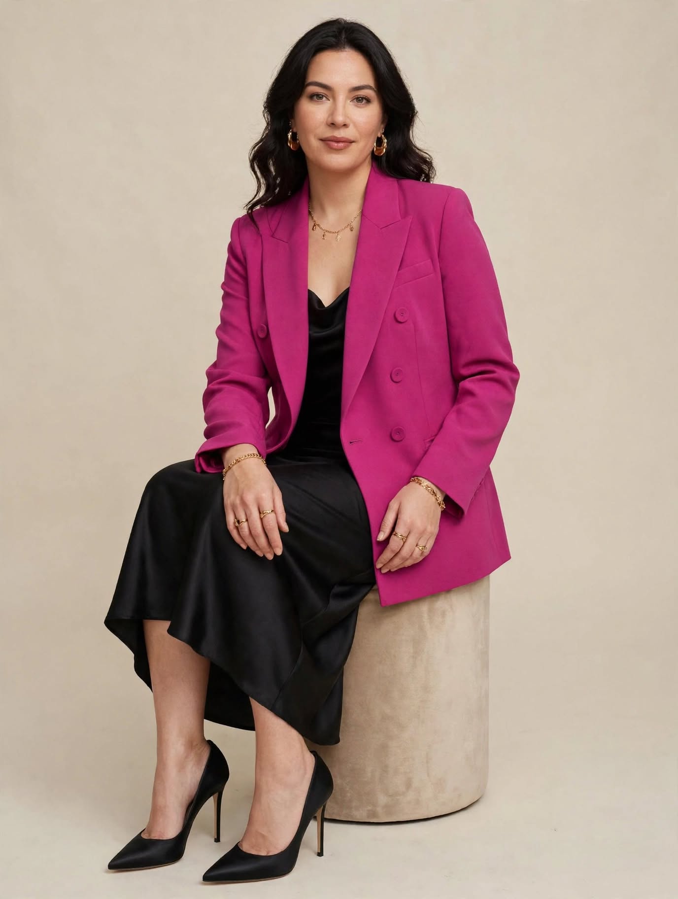Blazer de costume élégant à double boutonnage
