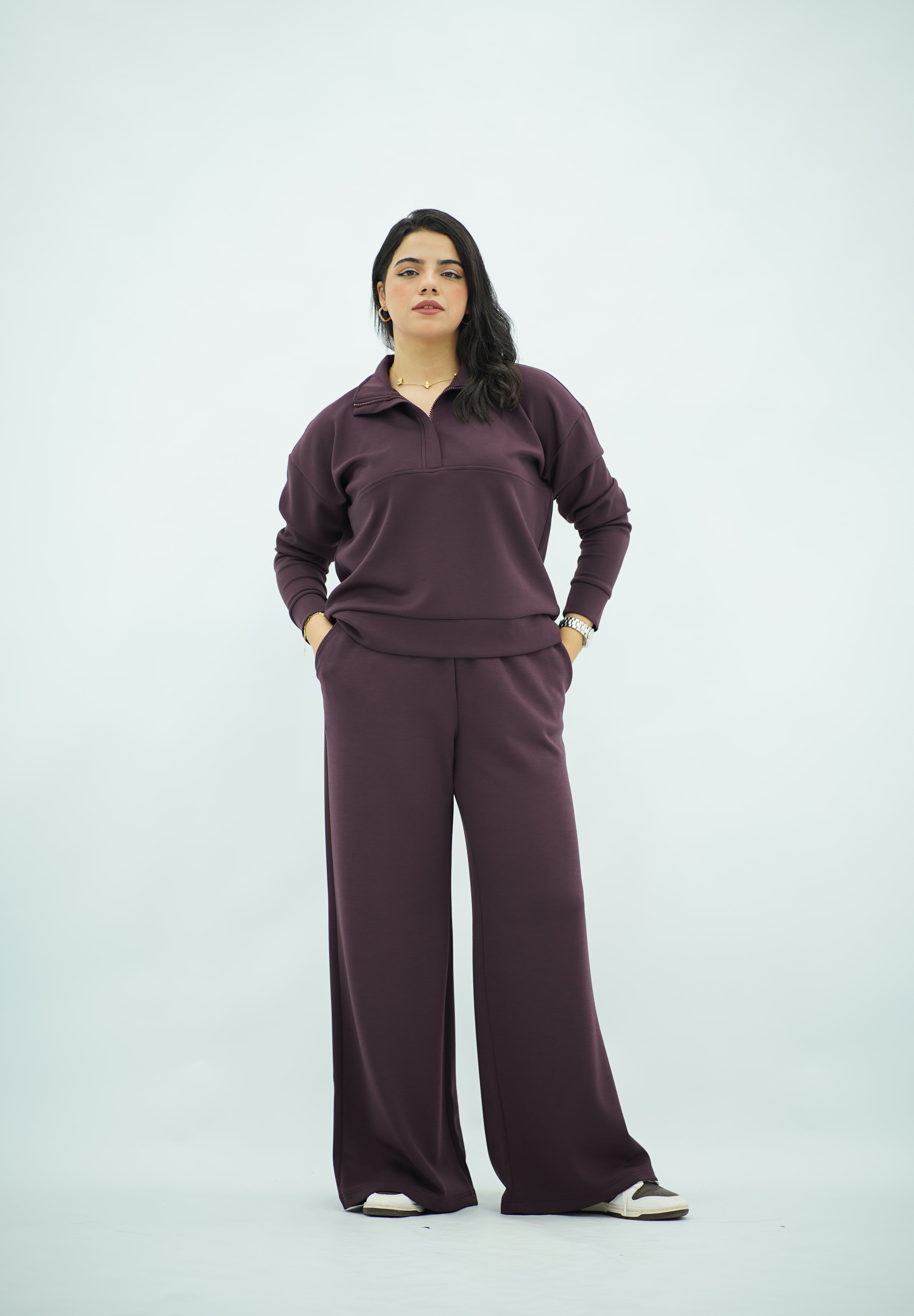 Ensemble Sweats & Pantalon Large – Prune