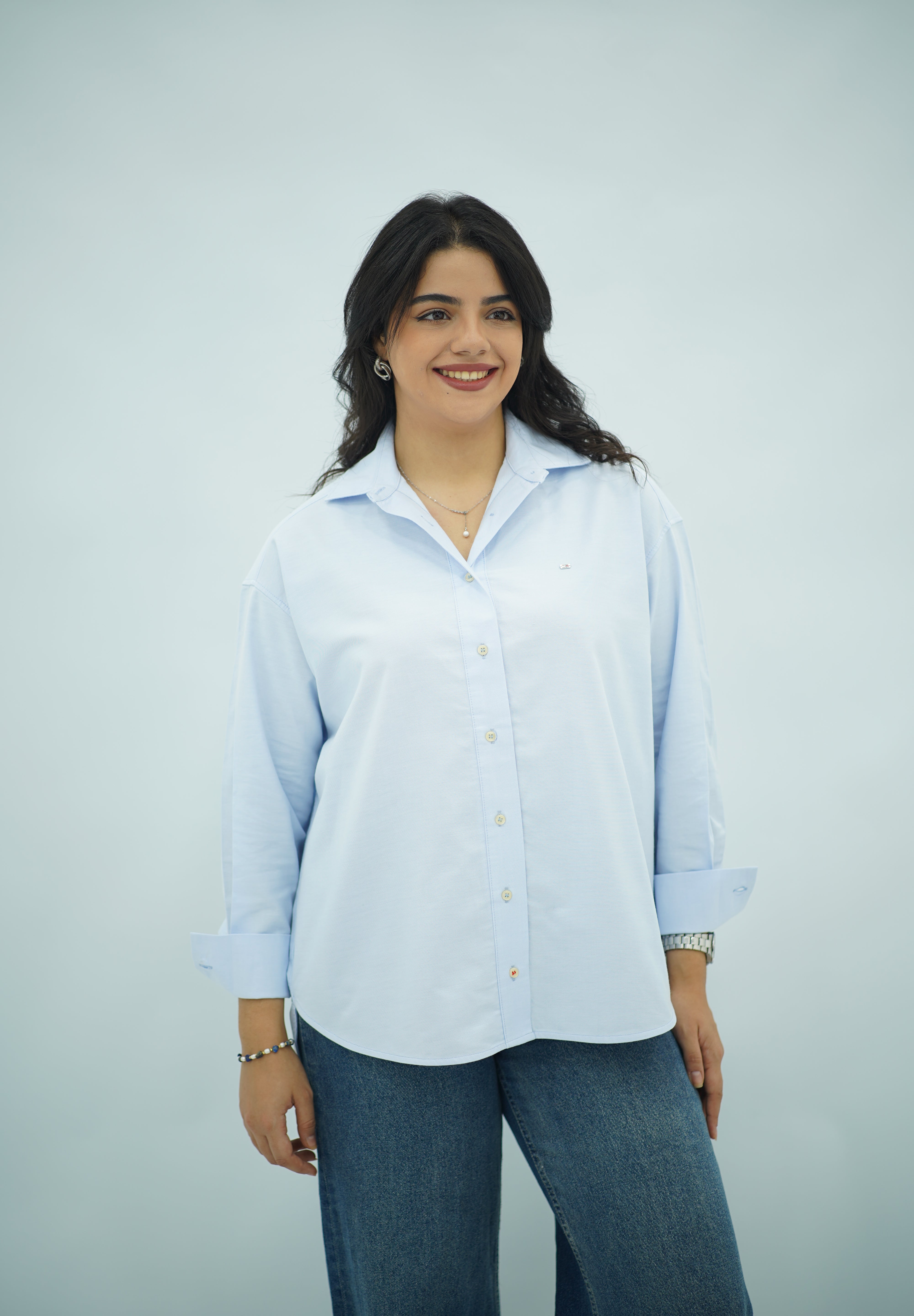 Chemise Oversize Bleu Ciel – Style Chic et Décontracté