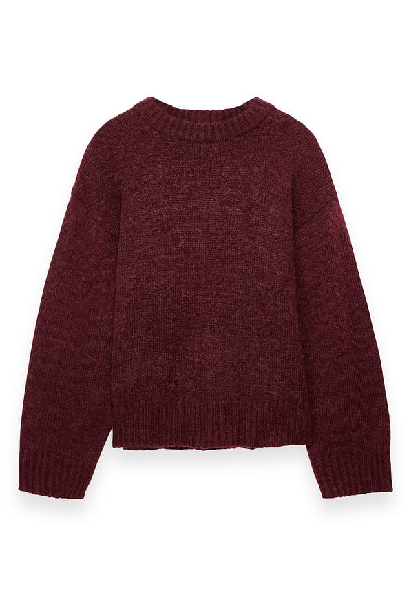 Pull en maille bordeau