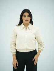 Bomber à Col Chemise – Style Minimaliste & Élégant