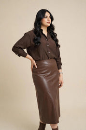 Chemise Minimaliste Marron