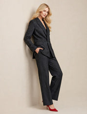 Ensemble Tailleur Gris à Rayures