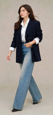 Blazer de costume élégant à double boutonnage