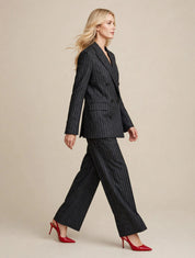 Ensemble Tailleur Gris à Rayures