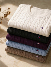 pulls en maille torsadée classique