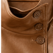TRENSH COL MANTANT SIMILICUIR - camel