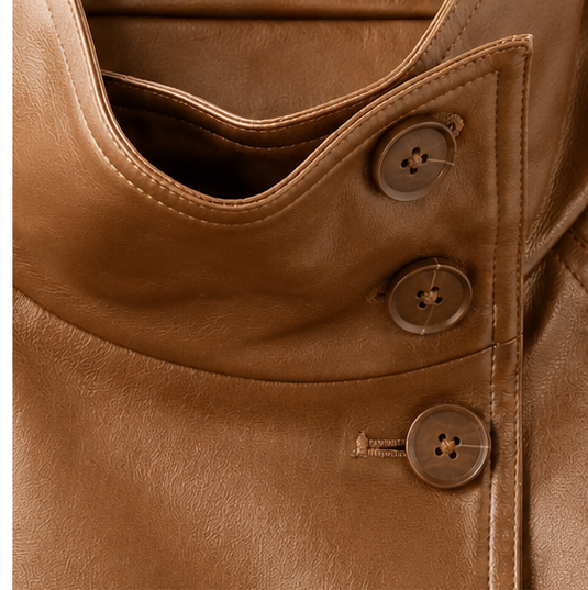TRENSH COL MANTANT SIMILICUIR - camel