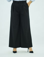 Pantalon Large à Pinces en Noir