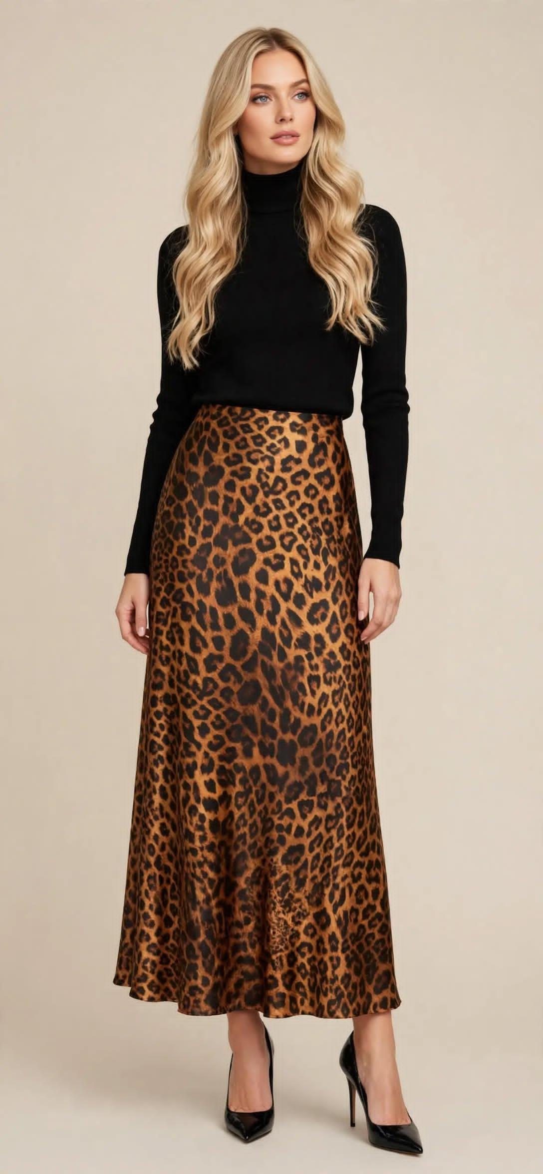 Jupe midi imprimé animalier