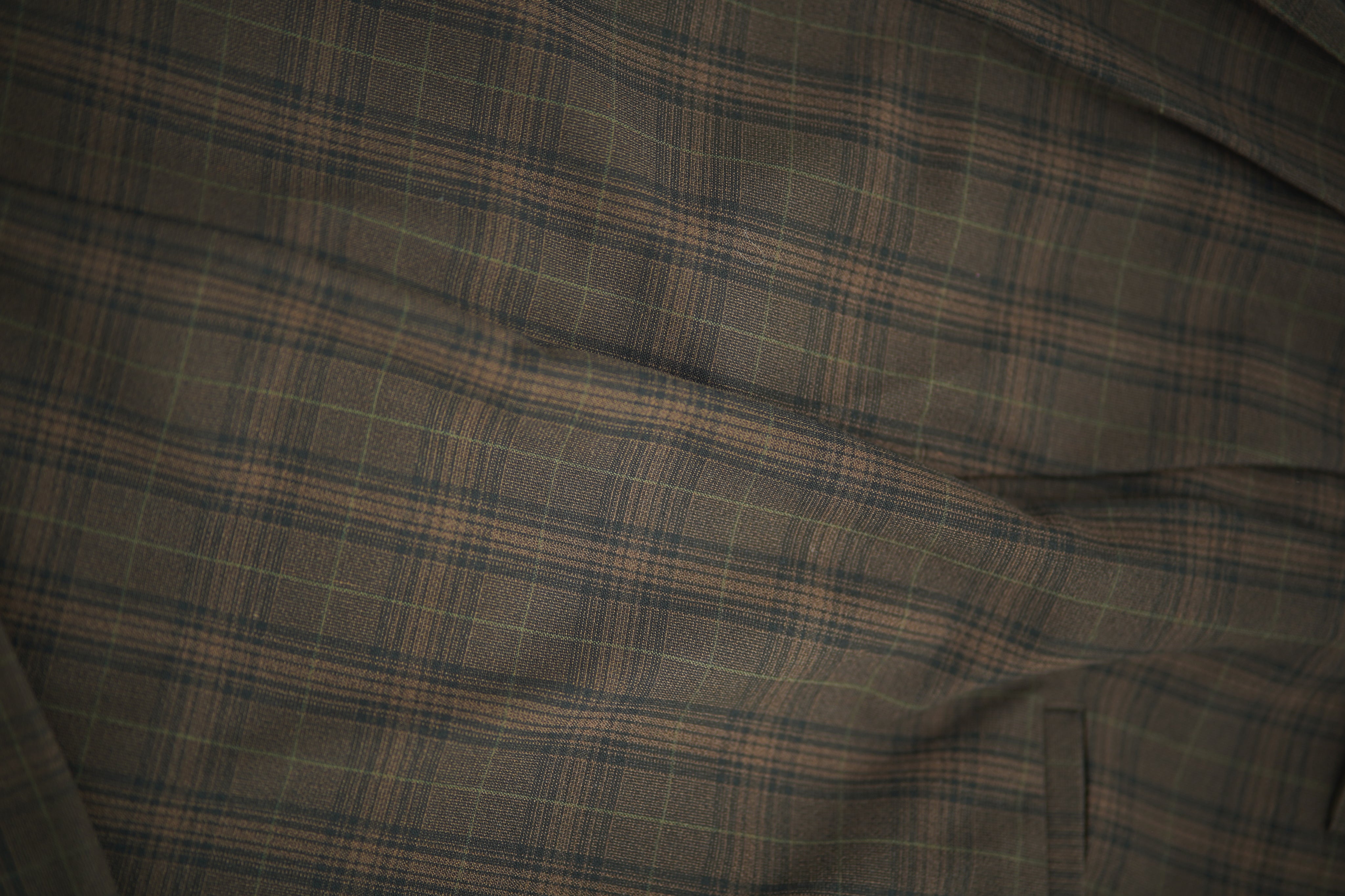 Pantalon large à carreaux marron