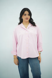 Chemise Rose Pastel à Manches Longues