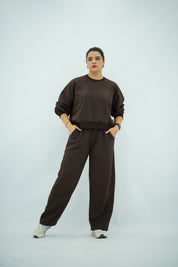 Ensemble casual minimaliste marron