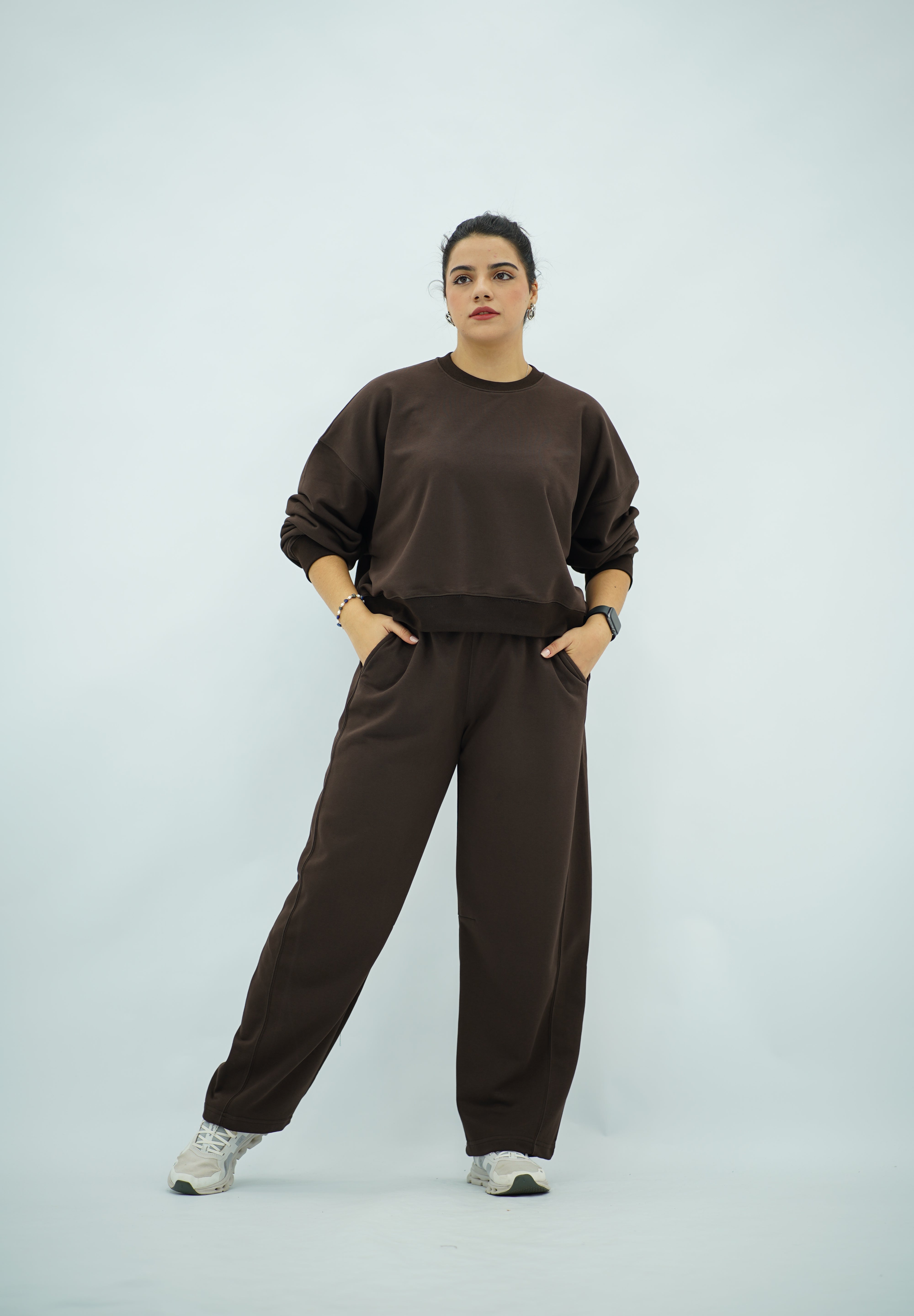 Ensemble casual minimaliste marron