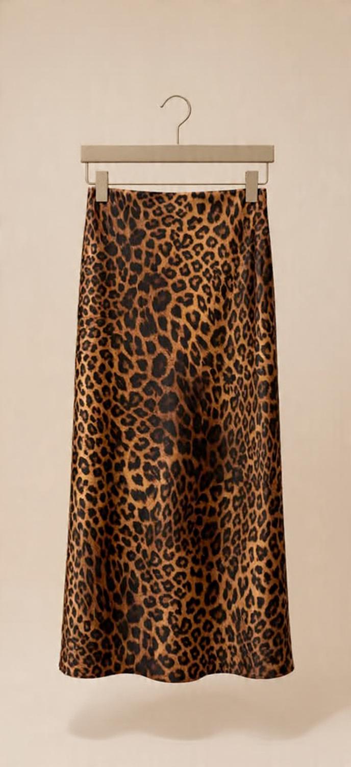 Jupe midi imprimé animalier