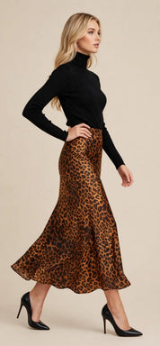 Jupe midi imprimé animalier