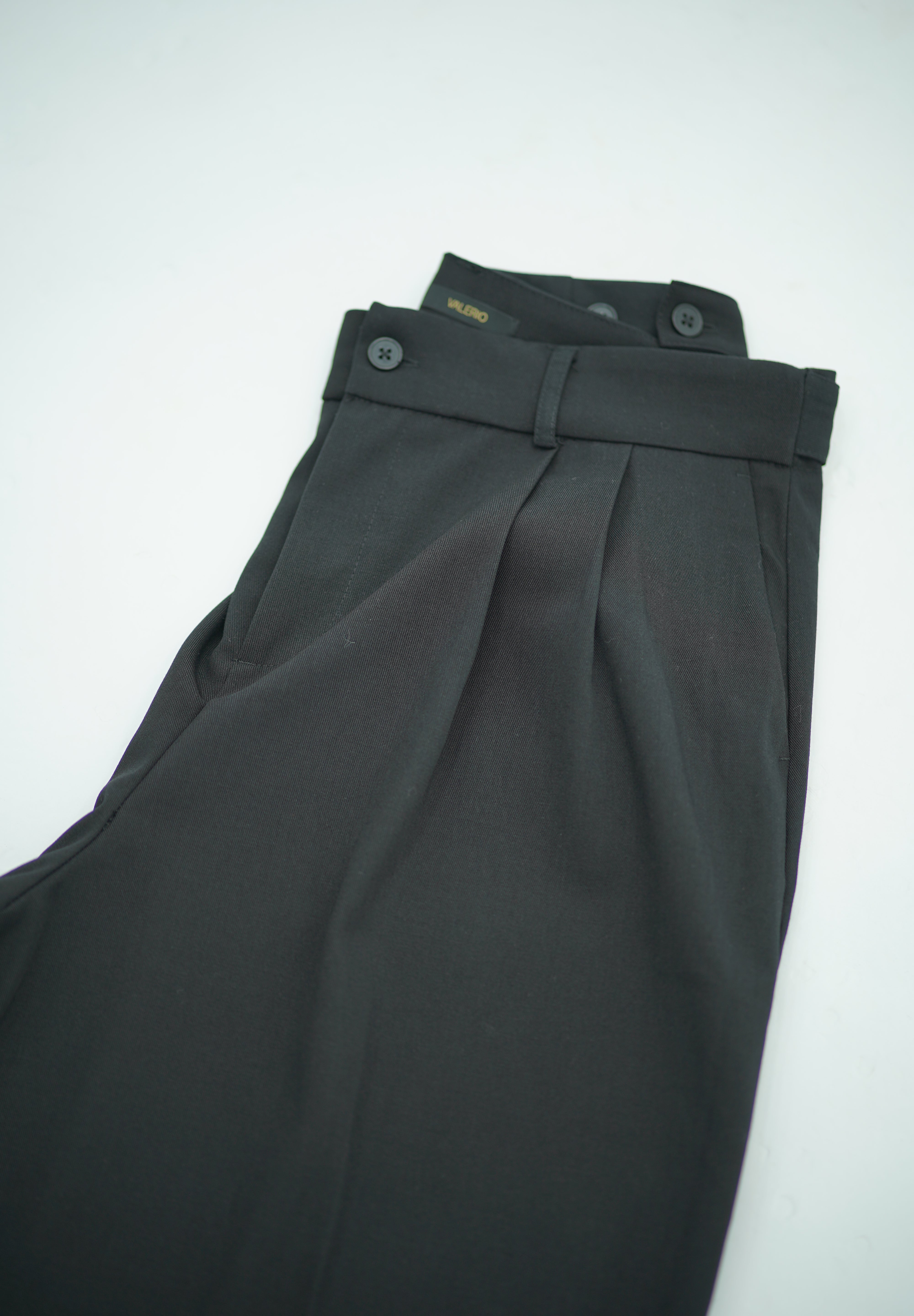 Pantalon Large à Pinces en Noir
