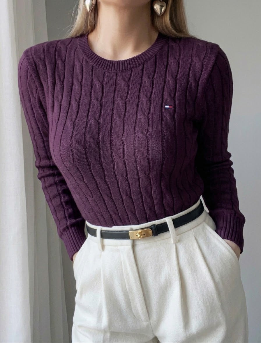 pulls en maille torsadée classique