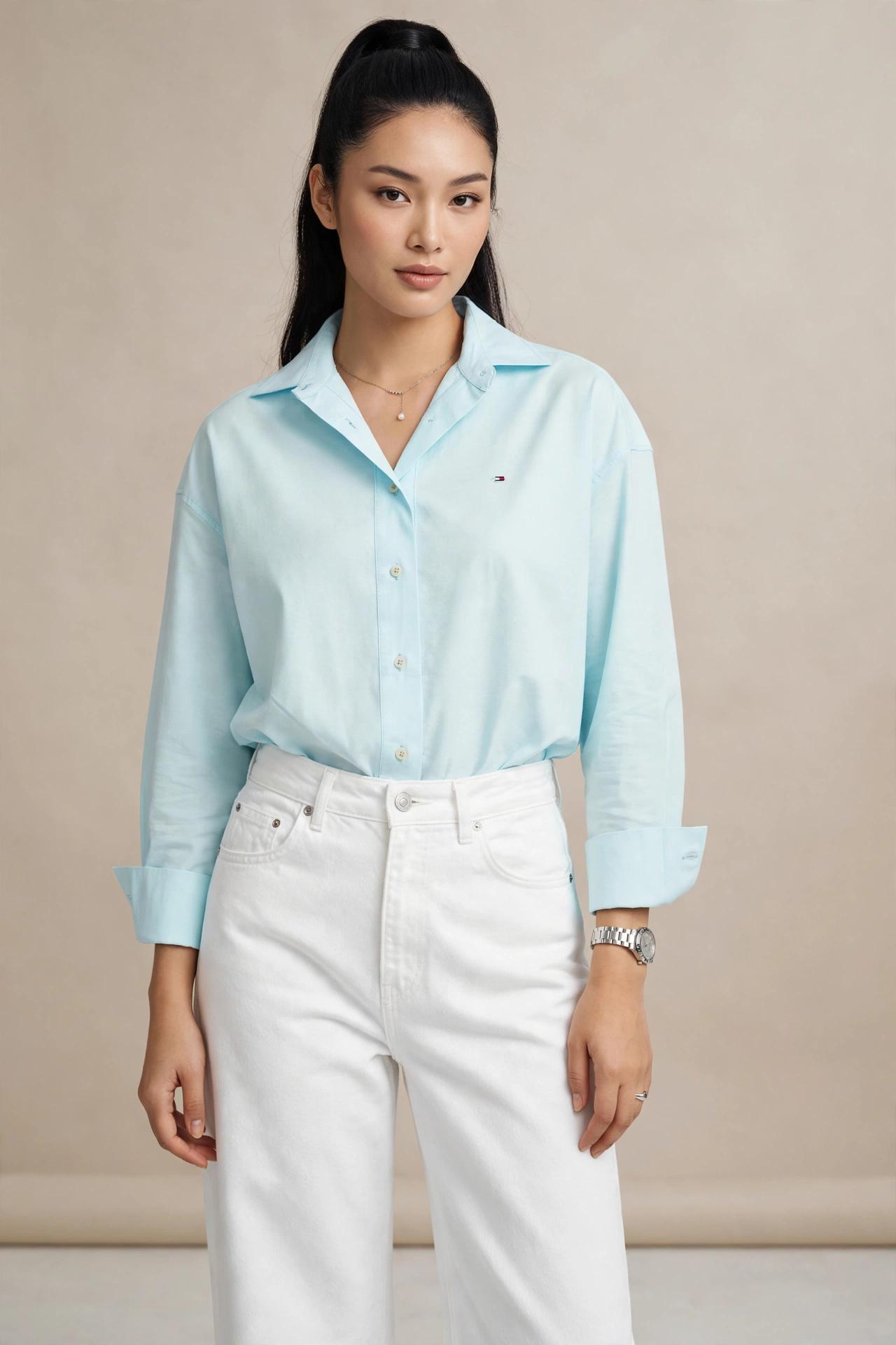 Chemise Oversize Vert Menthe Clair