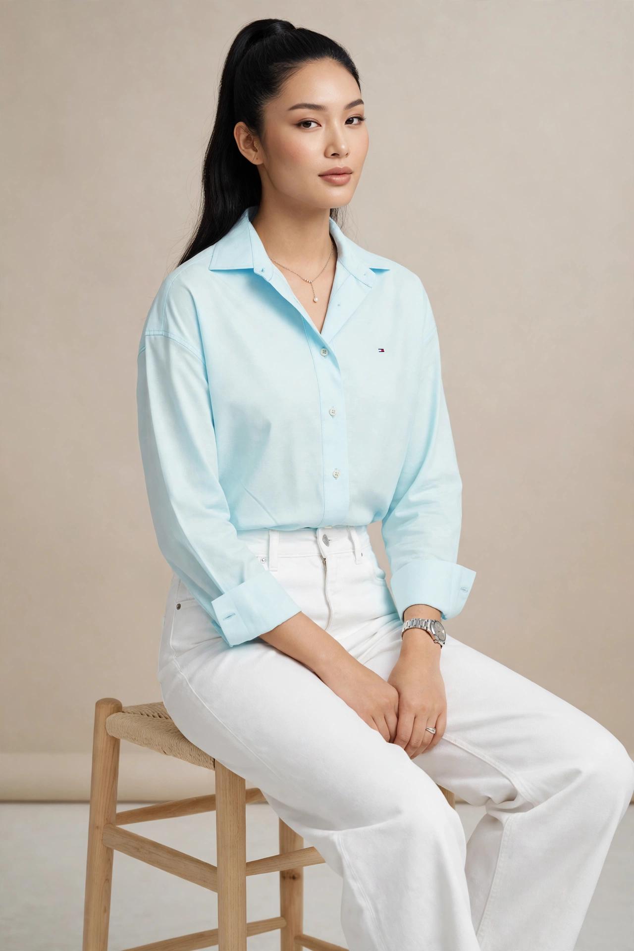 Chemise Oversize Vert Menthe Clair