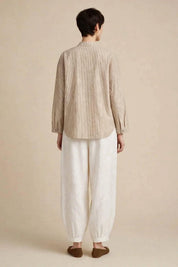 Chemise à Rayures Beige
