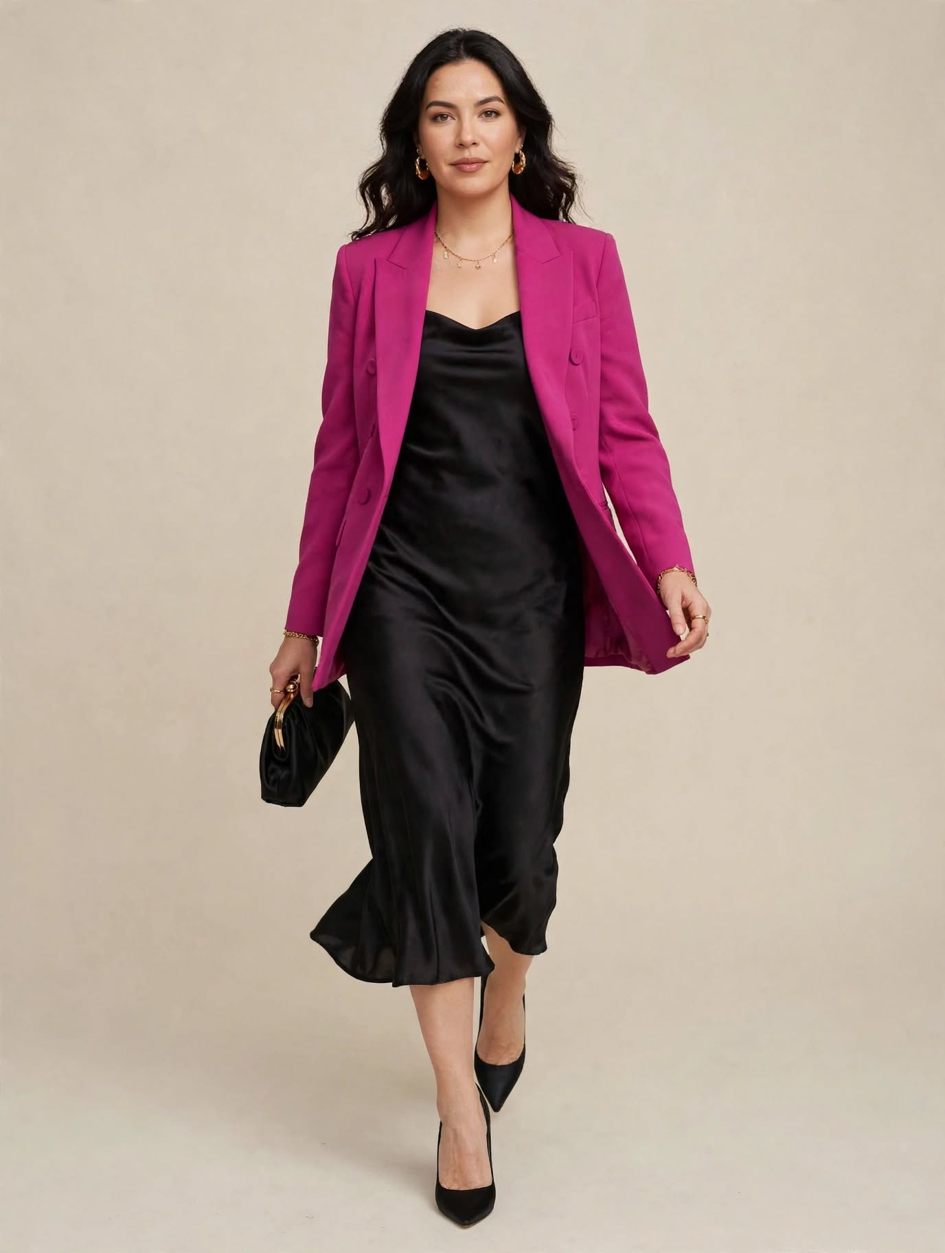 Blazer de costume élégant à double boutonnage
