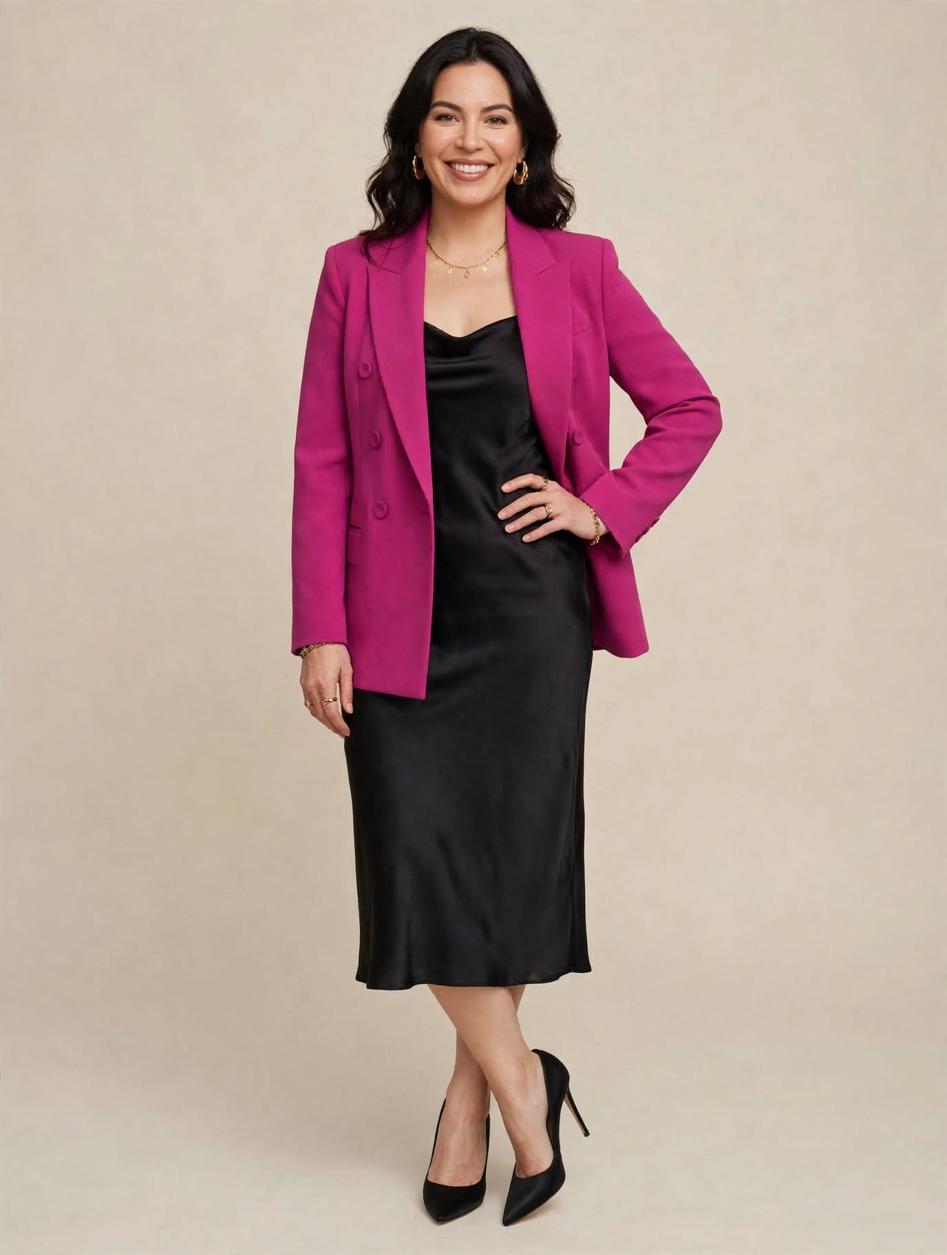 Blazer de costume élégant à double boutonnage